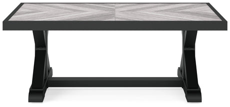 Beachcroft Black/light Gray Outdoor Coffee Table - Ella Furniture