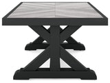Beachcroft Black/light Gray Outdoor Coffee Table - Ella Furniture