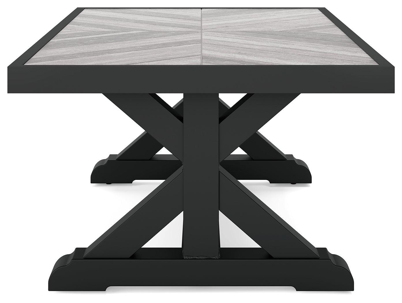 Beachcroft Black/light Gray Outdoor Coffee Table - Ella Furniture