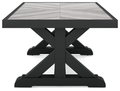 Beachcroft Black/light Gray Outdoor Coffee Table - Ella Furniture