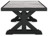 Beachcroft Black/light Gray Outdoor Coffee Table - Ella Furniture