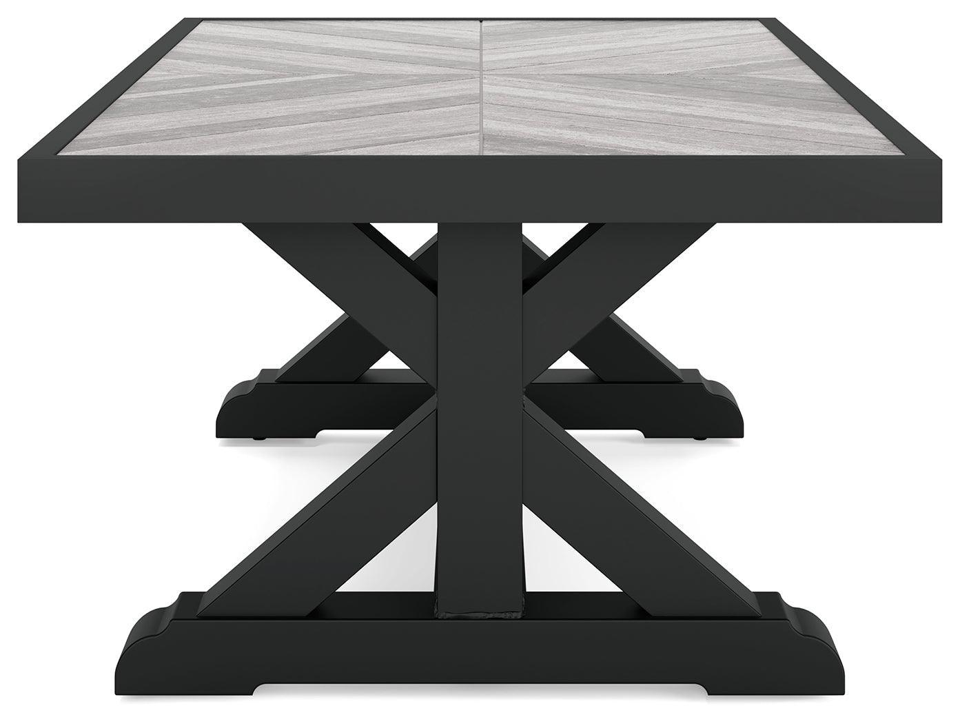 Beachcroft Black/light Gray Outdoor Coffee Table - Ella Furniture
