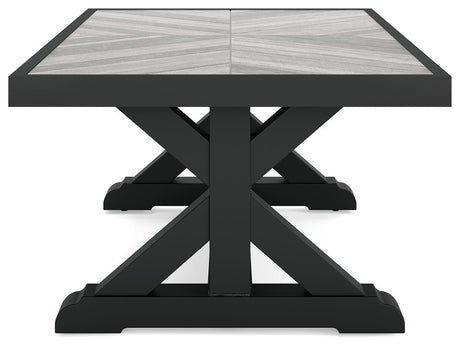 Beachcroft Black/light Gray Outdoor Coffee Table - Ella Furniture