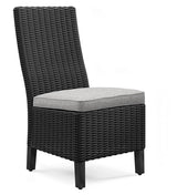Beachcroft Black/light Gray Outdoor Dining Table And 4 Chairs And Bench - Ella Furniture