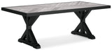 Beachcroft Black/light Gray Outdoor Dining Table And 4 Chairs And Bench - Ella Furniture
