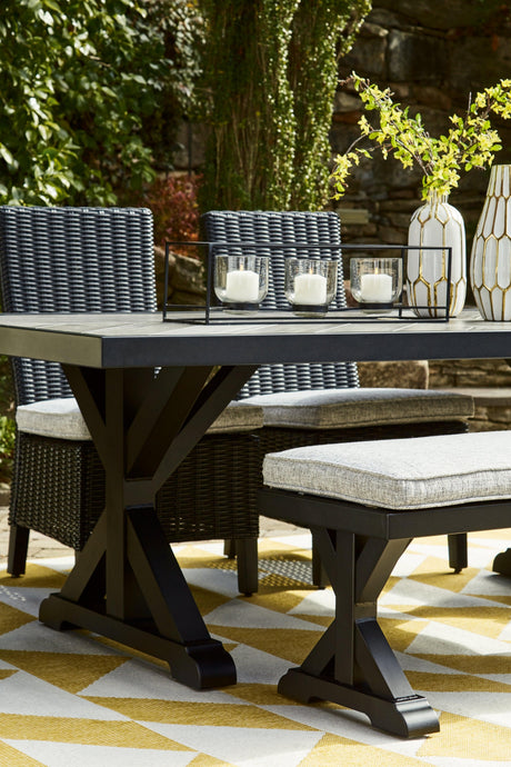 Beachcroft Black/light Gray Outdoor Dining Table - Ella Furniture