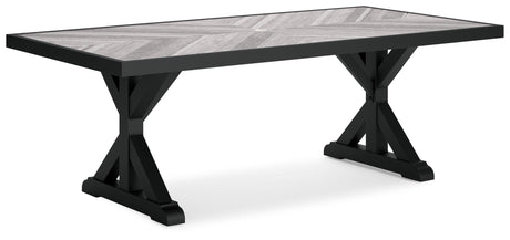 Beachcroft Black/light Gray Outdoor Dining Table - Ella Furniture