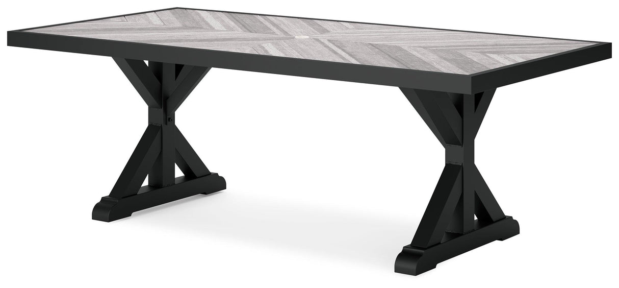 Beachcroft Black/light Gray Outdoor Dining Table - Ella Furniture