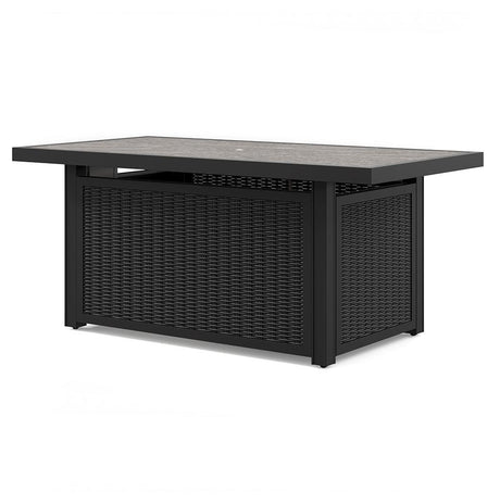 Beachcroft Black/light Gray Outdoor Fire Pit Table - Ella Furniture