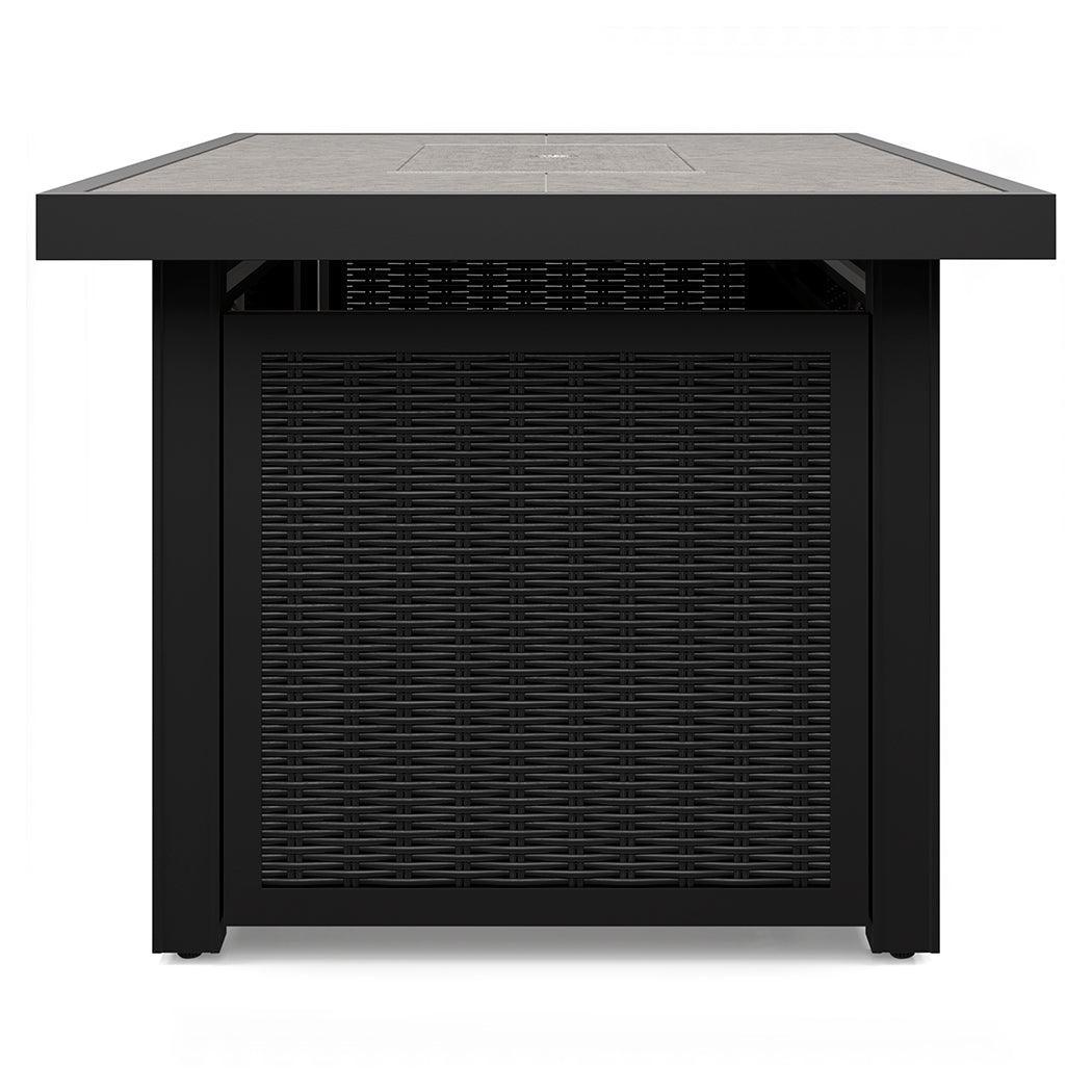 Beachcroft Black/light Gray Outdoor Fire Pit Table - Ella Furniture