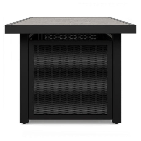 Beachcroft Black/light Gray Outdoor Fire Pit Table - Ella Furniture