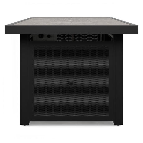 Beachcroft Black/light Gray Outdoor Fire Pit Table - Ella Furniture