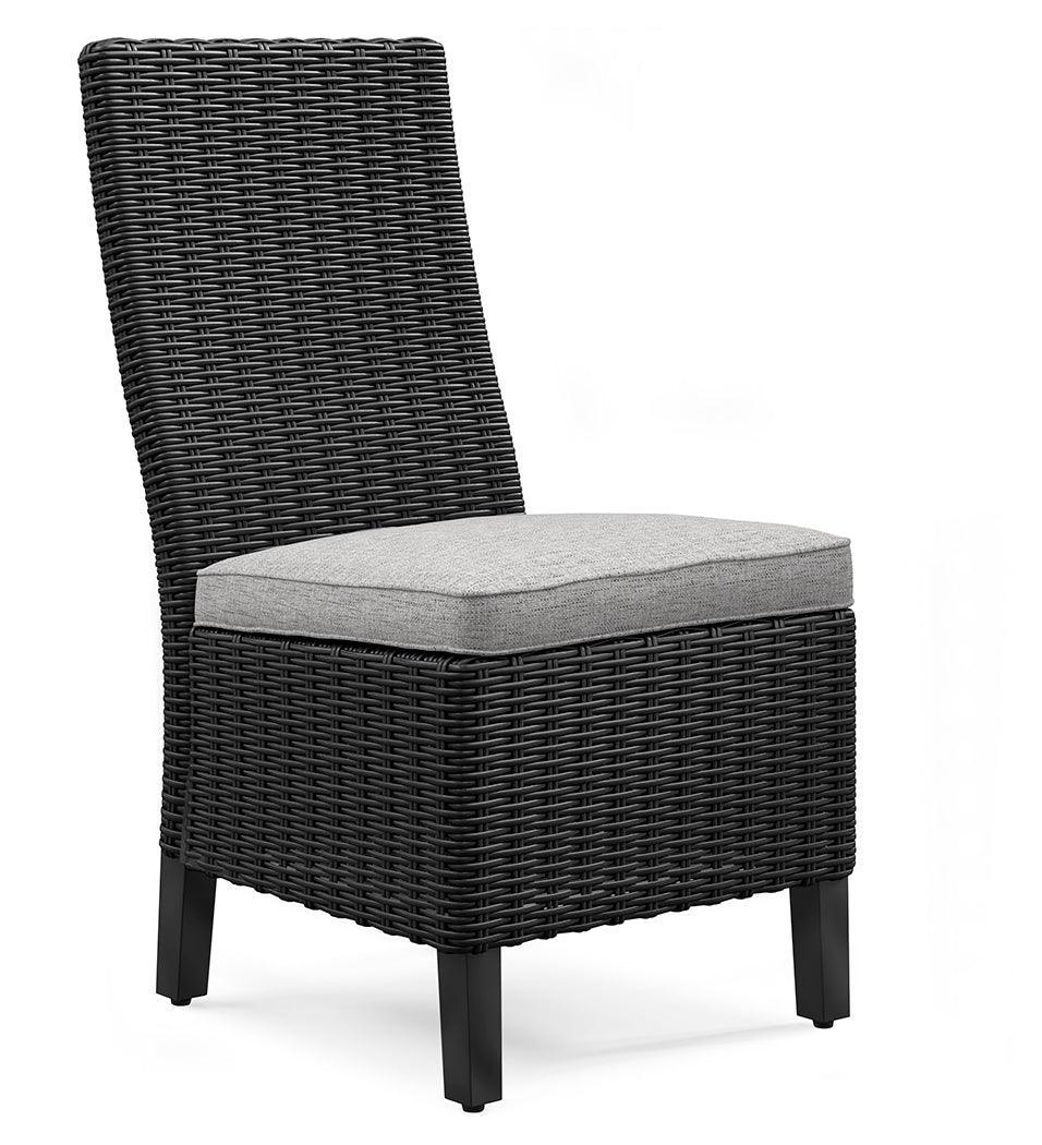 Beachcroft Black/light Gray Outdoor Side Chair With Cushion (Set Of 2) - Ella Furniture