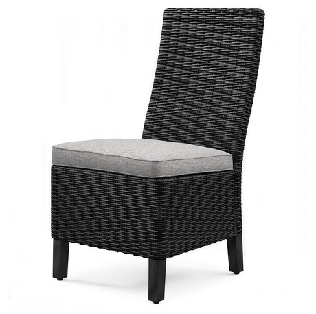 Beachcroft Black/light Gray Outdoor Side Chair With Cushion (Set Of 2) - Ella Furniture