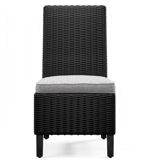 Beachcroft Black/light Gray Outdoor Side Chair With Cushion (Set Of 2) - Ella Furniture