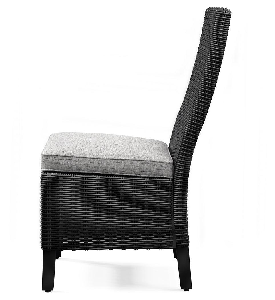 Beachcroft Black/light Gray Outdoor Side Chair With Cushion (Set Of 2) - Ella Furniture