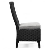 Beachcroft Black/light Gray Outdoor Side Chair With Cushion (Set Of 2) - Ella Furniture
