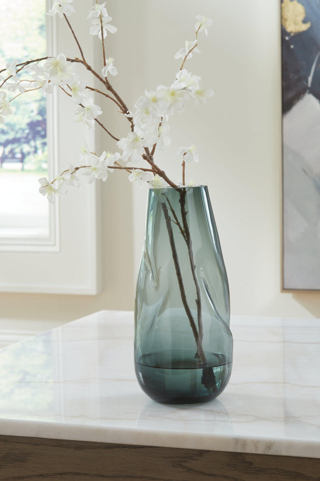 Beamund Teal Blue Vase (Set Of 2) A2900011 - Ella Furniture