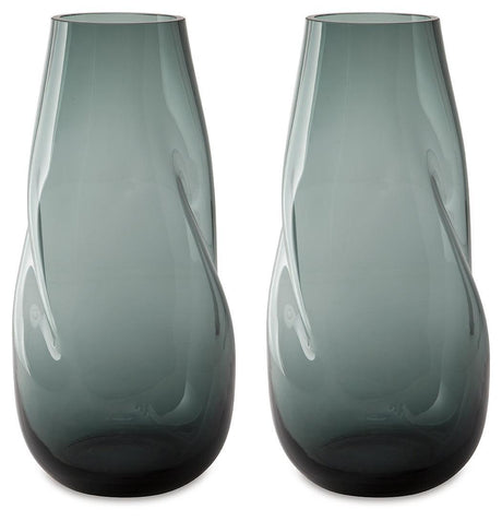 Beamund Teal Blue Vase (Set Of 2) A2900011 - Ella Furniture