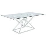 Beaufort Chrome Rectangular Dining Room Set - Ella Furniture