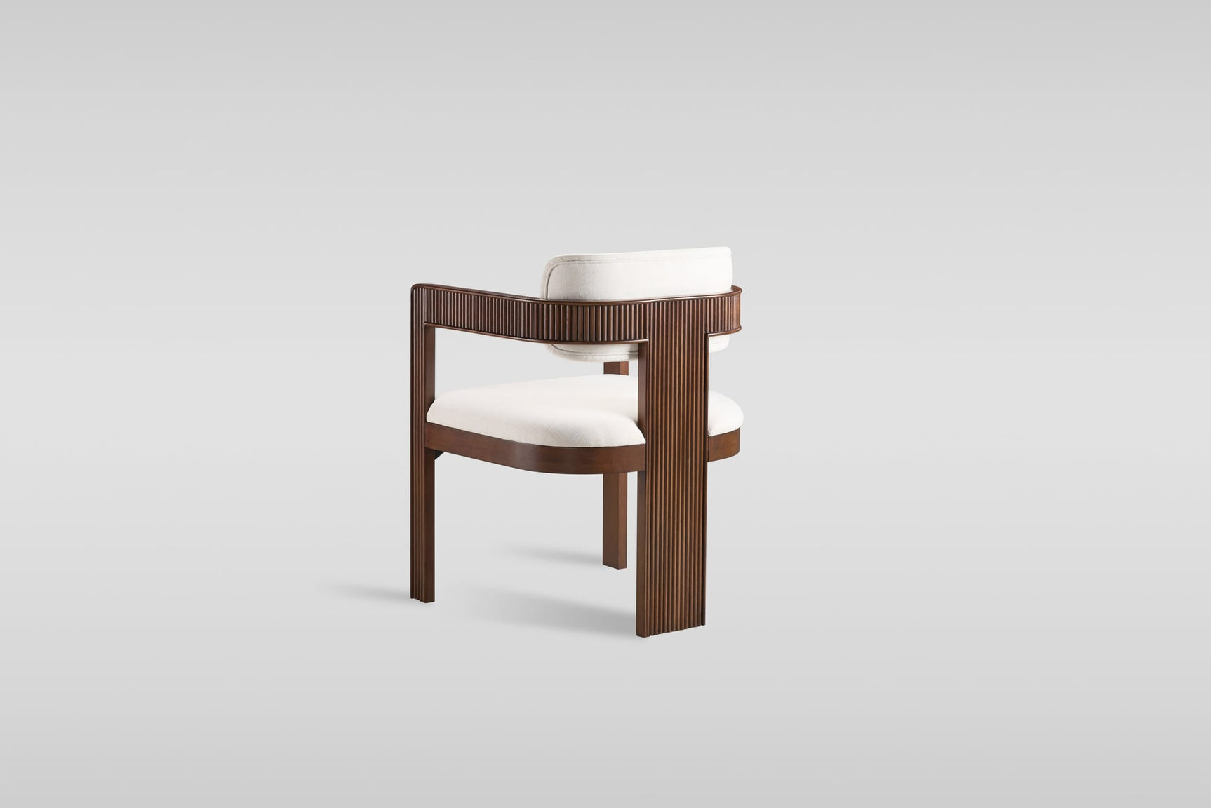 Becky Dining Chair in Walnut with Beige Upholstery view 2