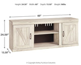 Bellaby Whitewash 4-Piece Entertainment Center With Electric Fireplace EW0331W8 - Ella Furniture