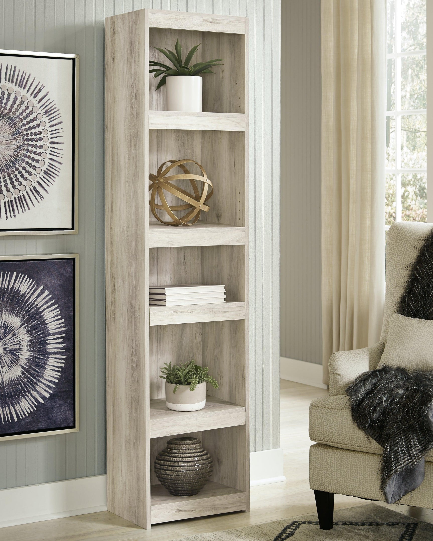 Bellaby Whitewash 4-Piece Entertainment Center With Electric Fireplace EW0331W8 - Ella Furniture