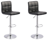 Bellatier Black/chrome Finish 2-Piece Bar Stool - Ella Furniture