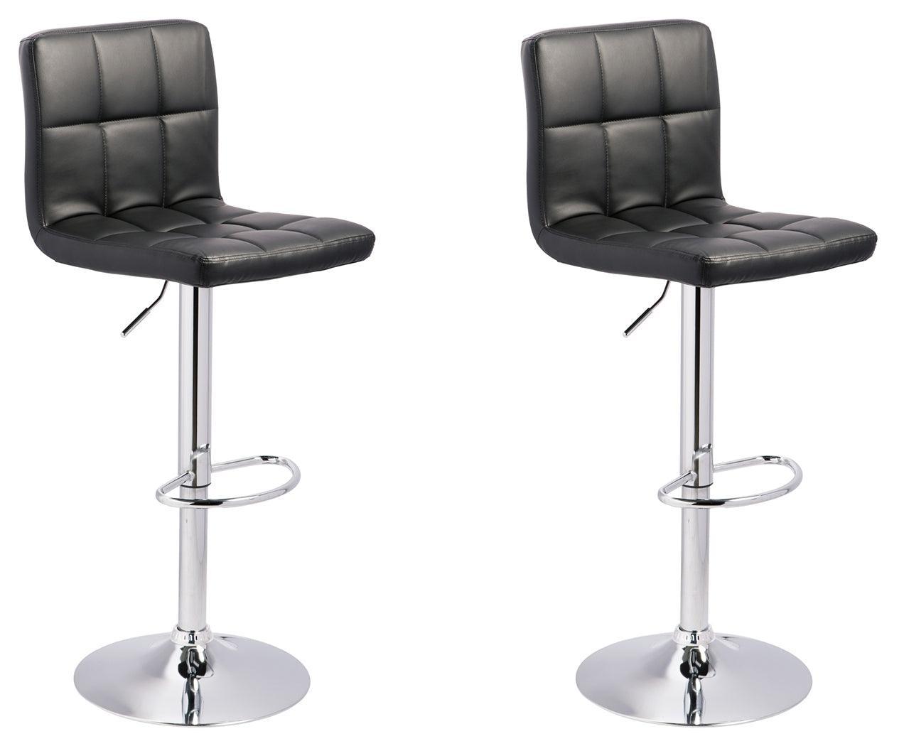 Bellatier Black/chrome Finish 2-Piece Bar Stool - Ella Furniture