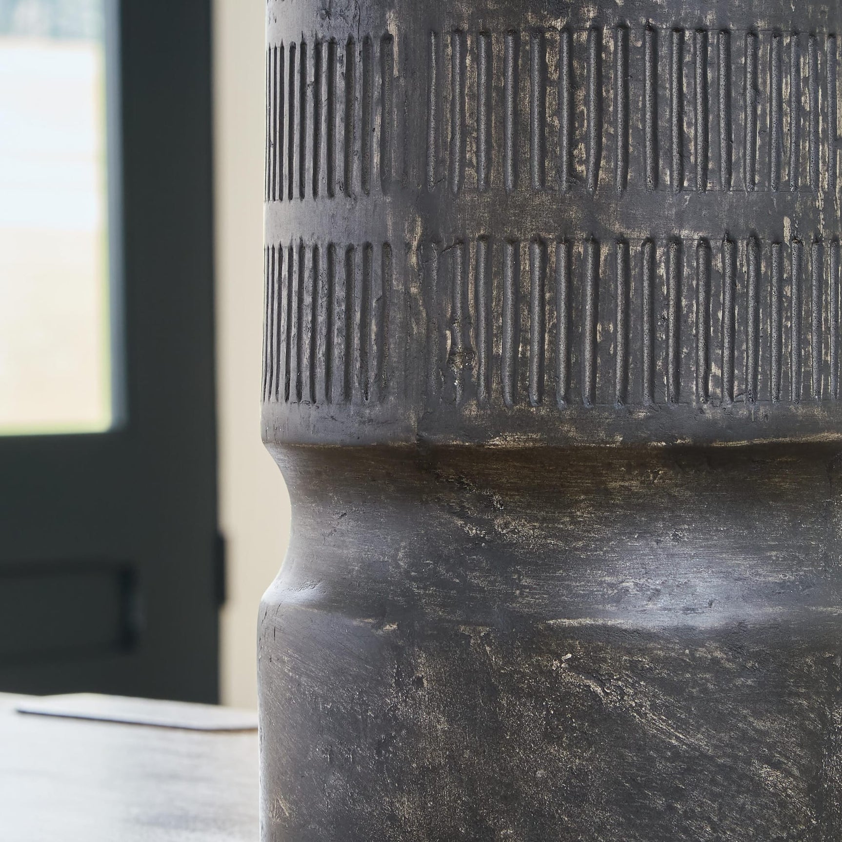 Beninworth Antique Black Vase detail view