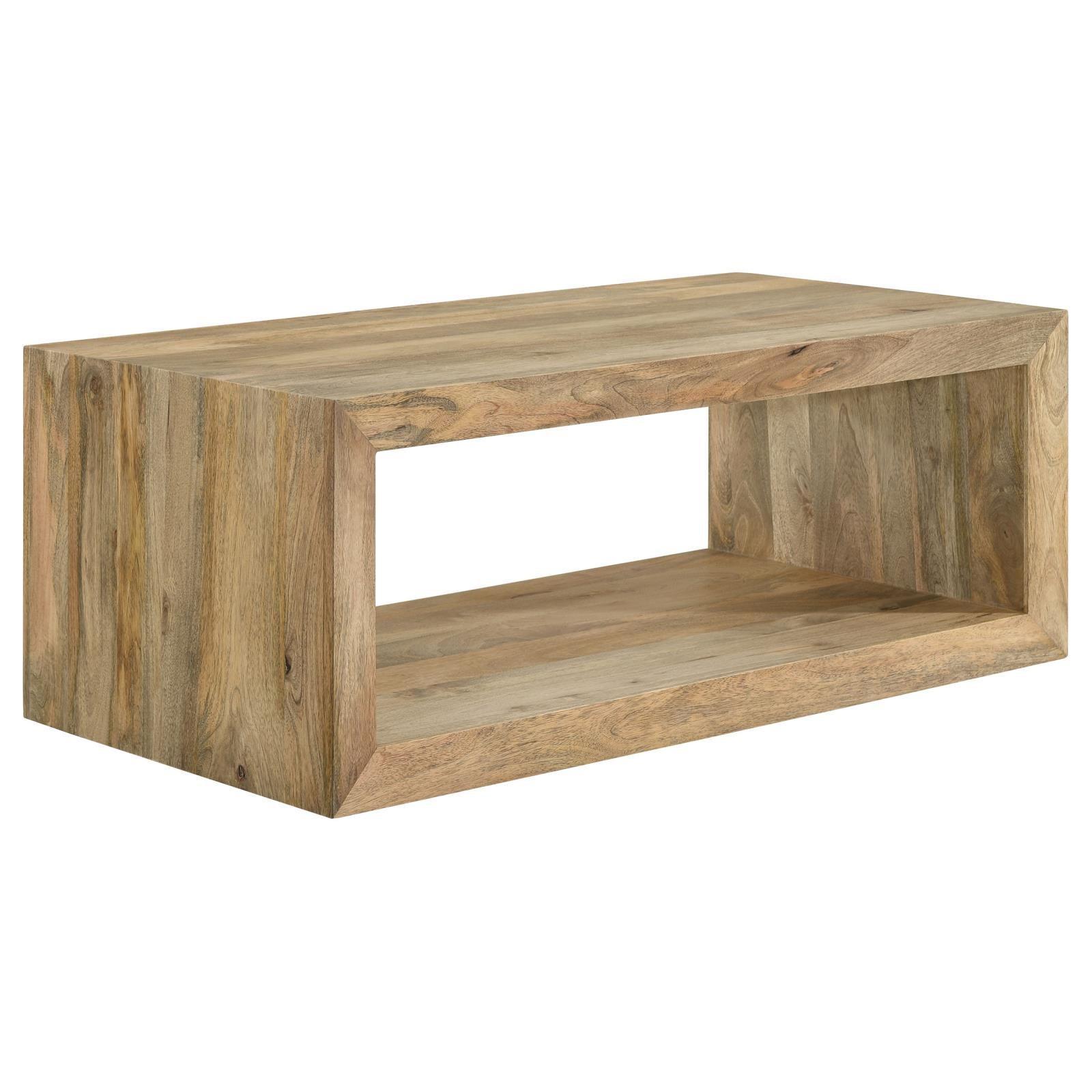 Benton Rectangular Solid Wood Coffee Table Natural 704838 - Ella Furniture