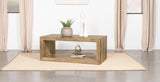 Benton Rectangular Solid Wood Coffee Table Natural 704838 - Ella Furniture