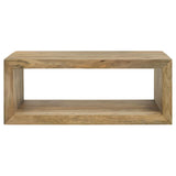 Benton Rectangular Solid Wood Coffee Table Natural 704838 - Ella Furniture