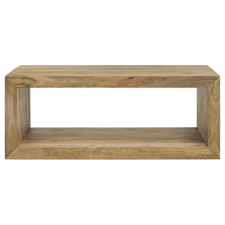 Benton Rectangular Solid Wood Coffee Table Natural 704838 - Ella Furniture