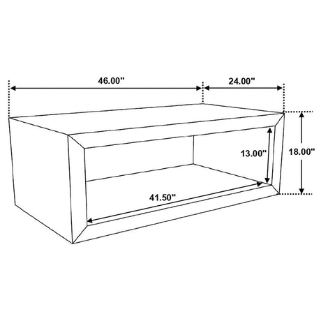 Benton Rectangular Solid Wood Coffee Table Natural 704838 - Ella Furniture