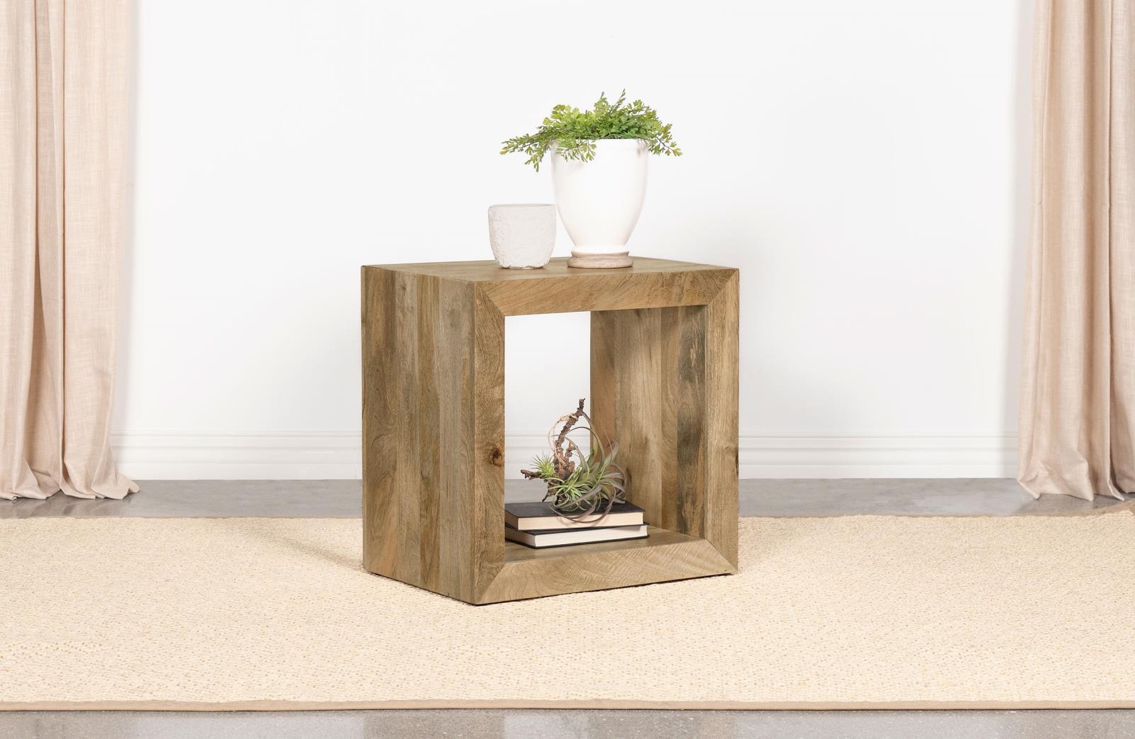 Benton Rectangular Solid Wood End Table Natural 704837 - Ella Furniture