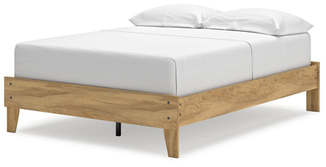 Bermacy Light Brown Full Platform Bed - Ella Furniture