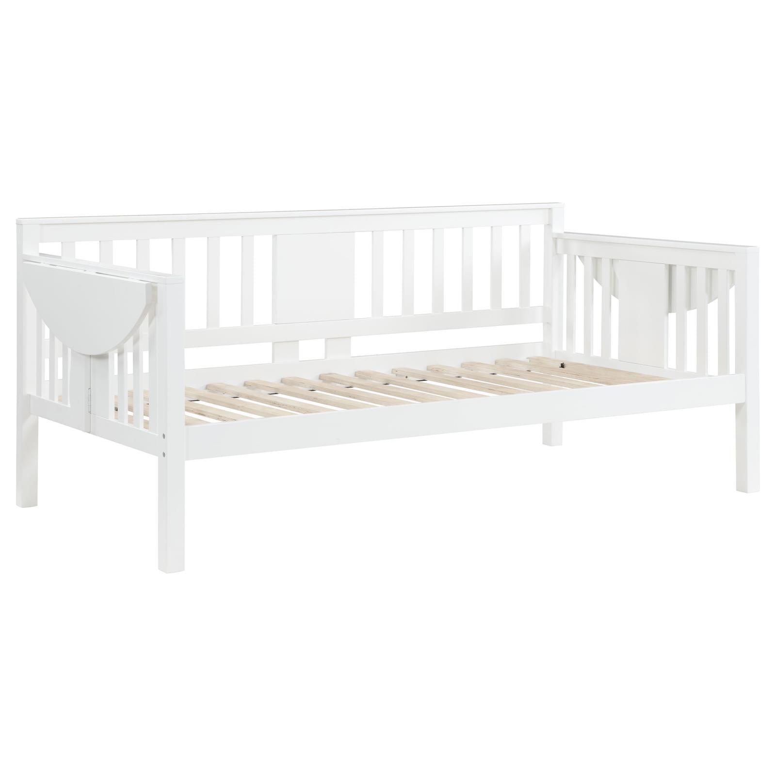 Bethany Wood Twin Daybed With Drop-down Tables White 300837 - Ella Furniture
