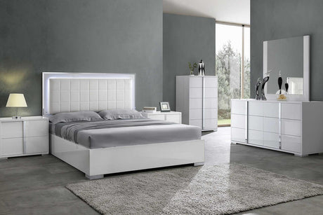 Beverly White Gloss Chest - Ella Furniture