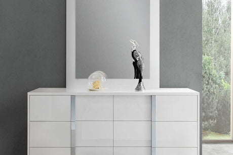Beverly White Gloss Chest - Ella Furniture