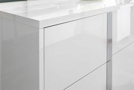 Beverly White Gloss Chest - Ella Furniture