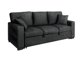 Bexley Black Premium Fabric Sofa and Loveseat Set with Bookcase Arms and USB Ports view 5