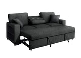 Bexley Black Premium Fabric Sofa and Loveseat Set with Bookcase Arms and USB Ports view 6