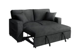Bexley Black Premium Fabric Sofa and Loveseat Set with Bookcase Arms and USB Ports view 7