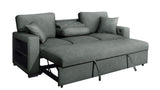 Bexley Grey Premium Fabric Sofa and Loveseat Set with Bookcase Arms and USB Ports view 3