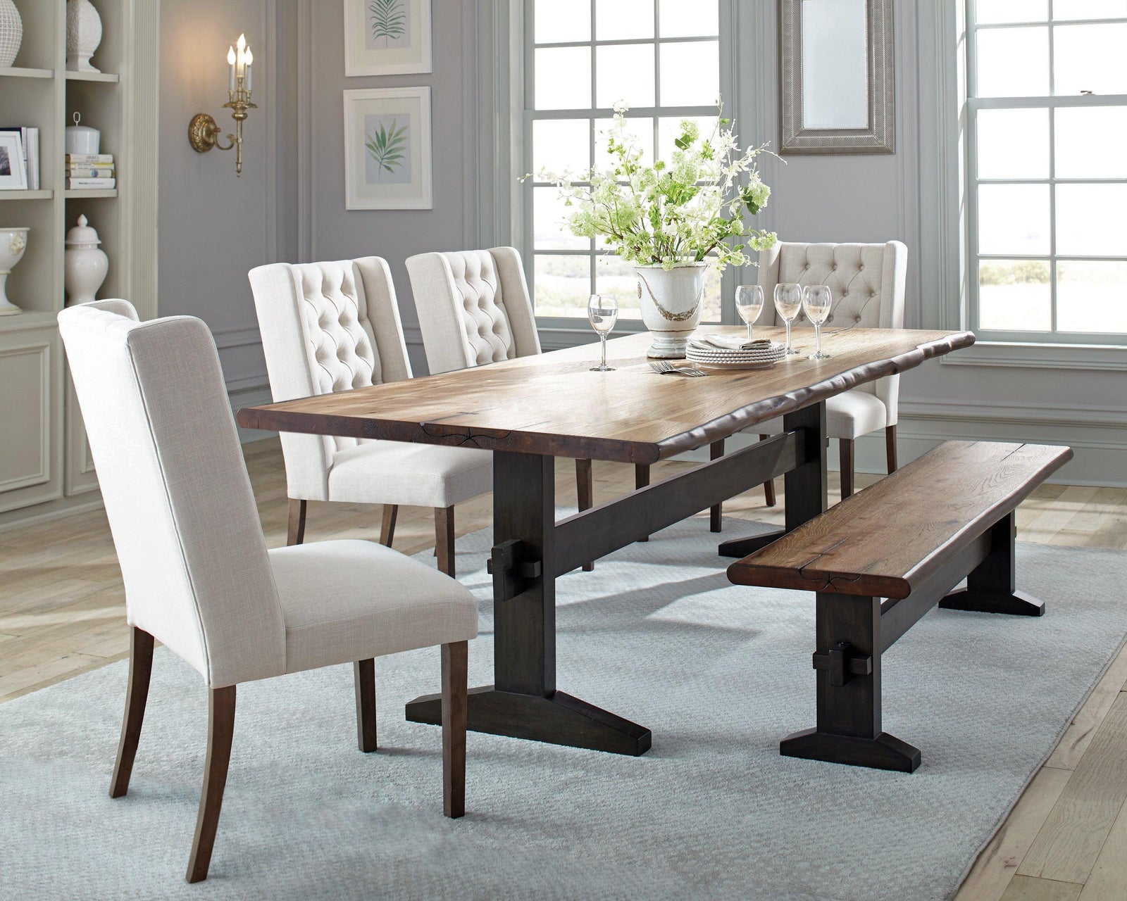 Bexley Natural Honey And Espresso Dining Room Set - Ella Furniture