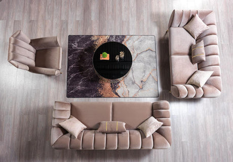 Bianka Coffee Velvet Sofa & Loveseat - Ella Furniture