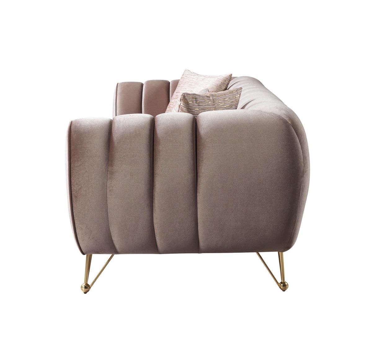 Bianka Coffee Velvet Sofa & Loveseat - Ella Furniture