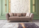 Bianka Coffee Velvet Sofa & Loveseat - Ella Furniture