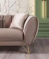 Bianka Coffee Velvet Sofa & Loveseat - Ella Furniture